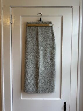 J. Crew Heather Gray Knit Midi Skirt